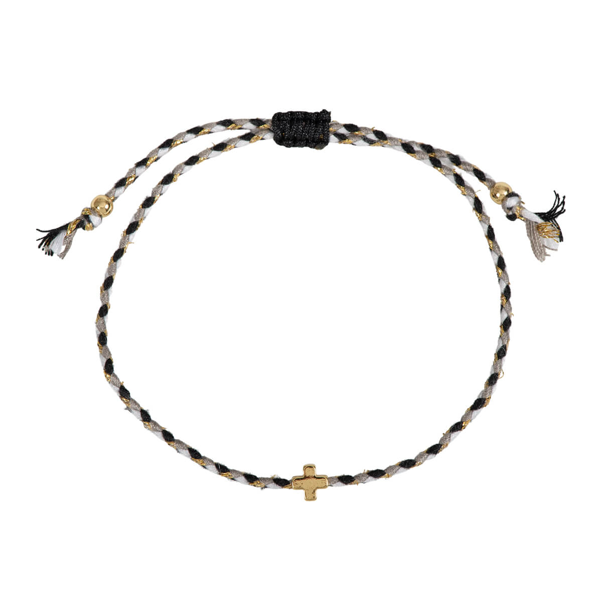 Armband - Geflochtenes Textil-Armband mit Kreuz