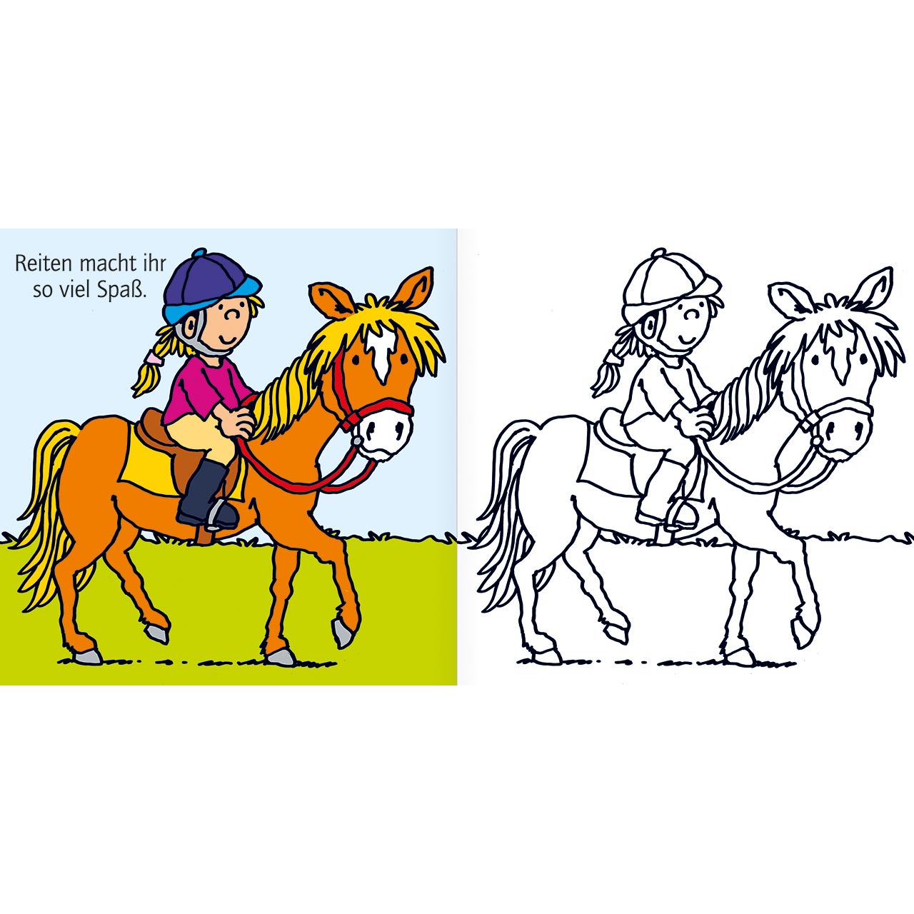 Malbuch - Mein Vorlese-Malbuch: Ponyhof - Pferde