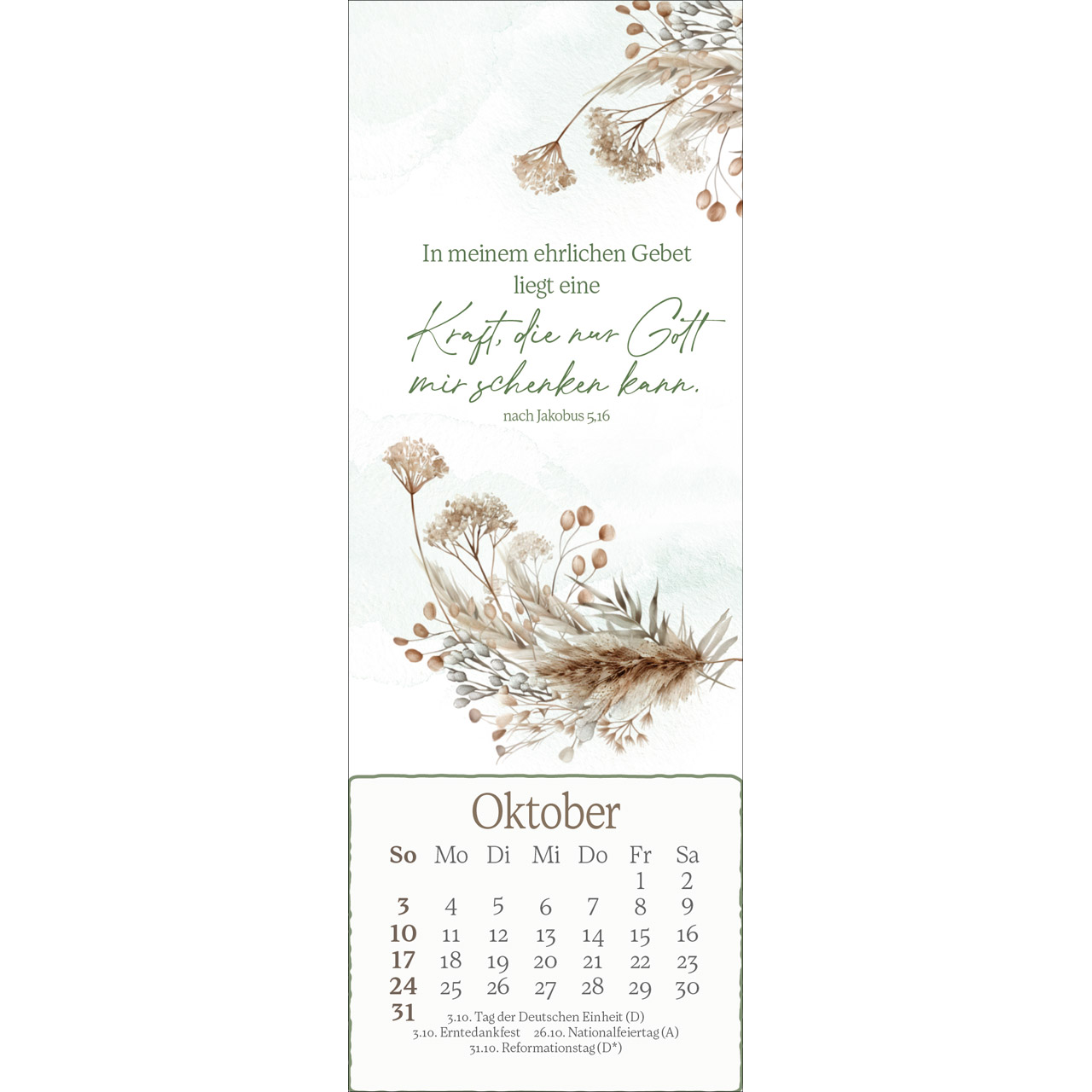 Lesezeichenkalender - Vor dich leg ich, was mich bewegt 2027