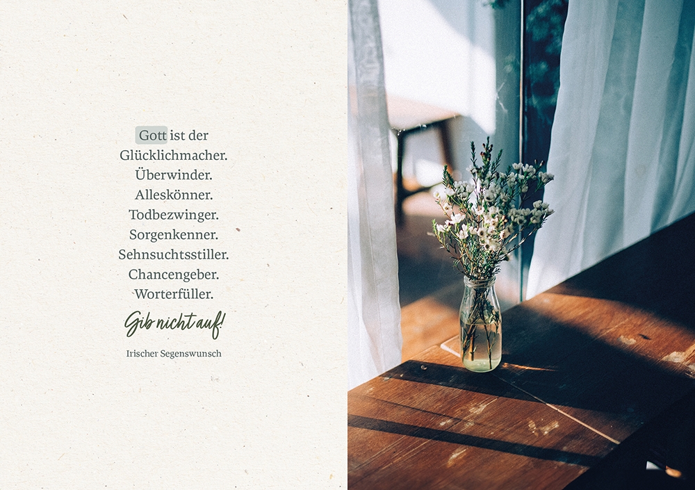 Grußheft - Du bist bei mir - Vase Zweige
