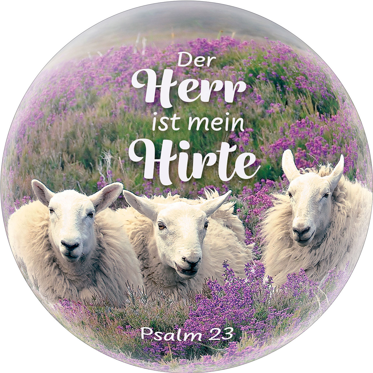Briefbeschwerer - Der Herr ist mein Hirte - Psalm 23 - Schäfchen Wiese Lamm Lavendel
