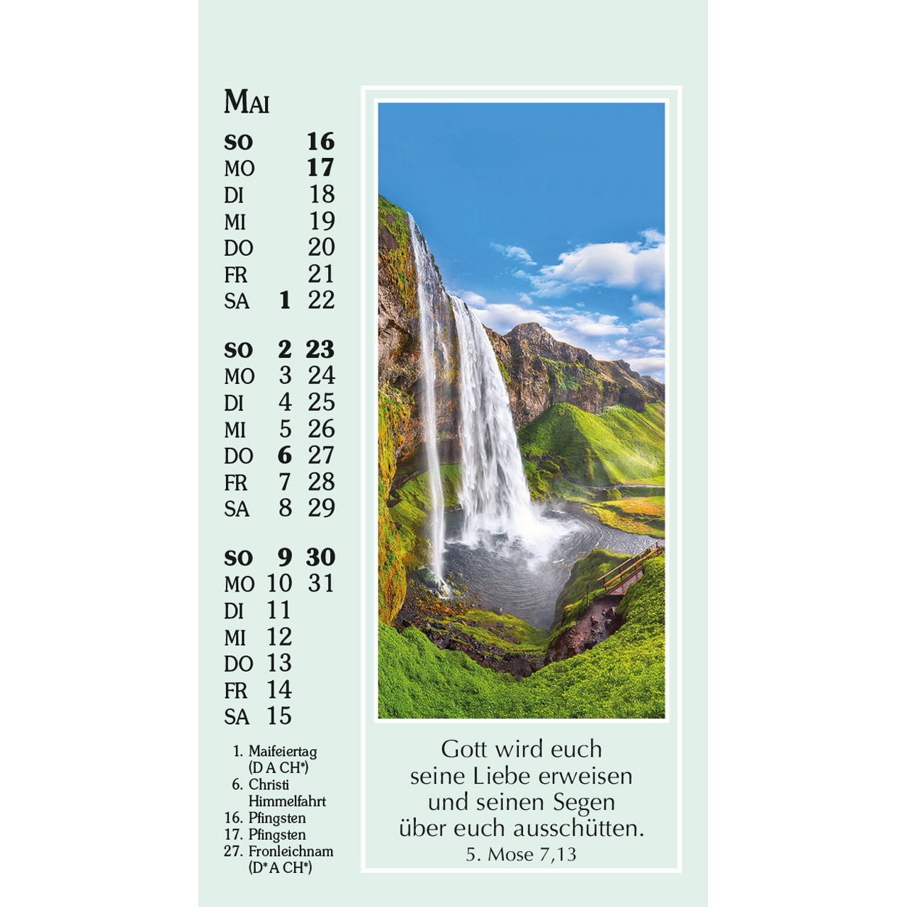 Aufstellkalender - Sonne des Lebens 2027
