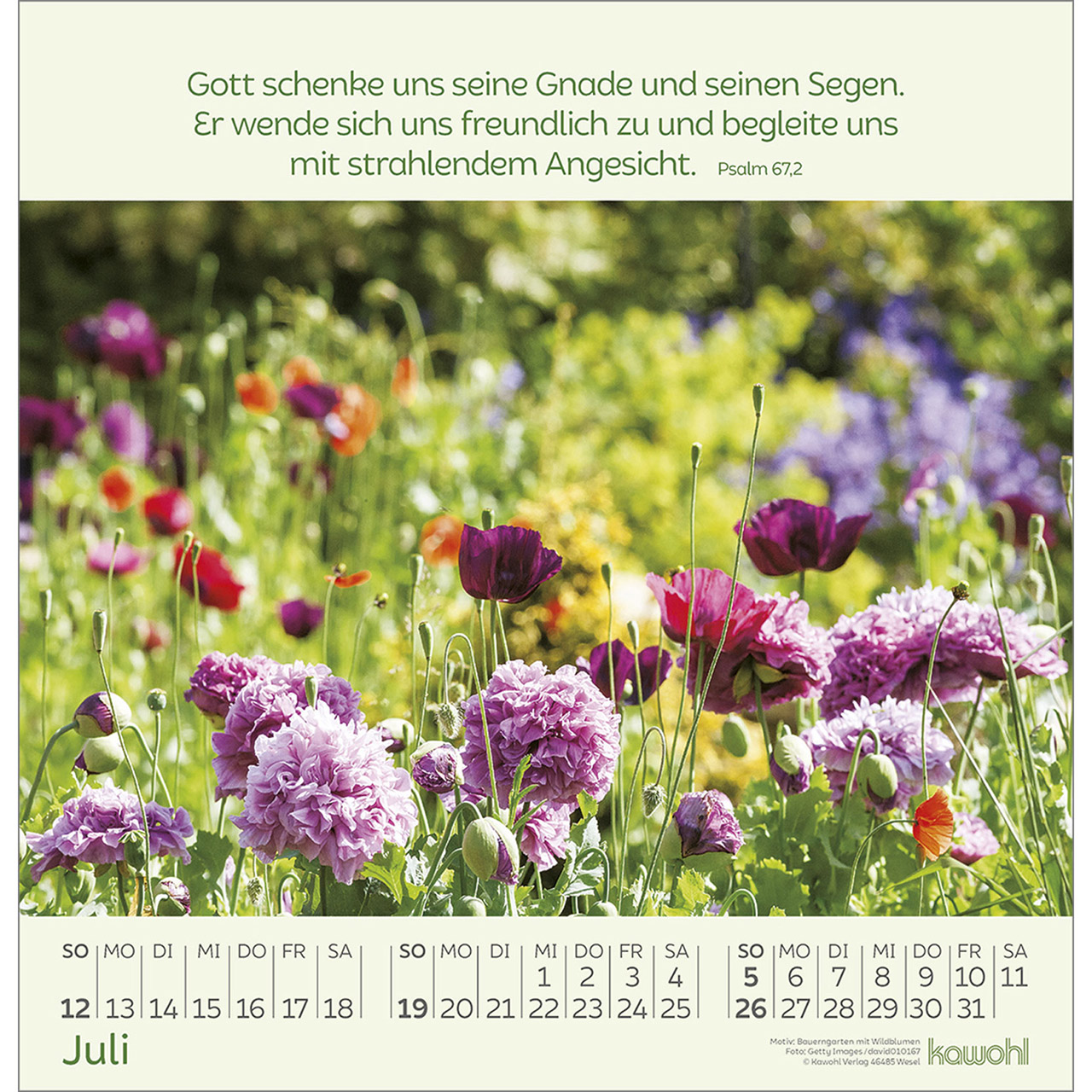 Wandkalender - Blumengrüße 2026