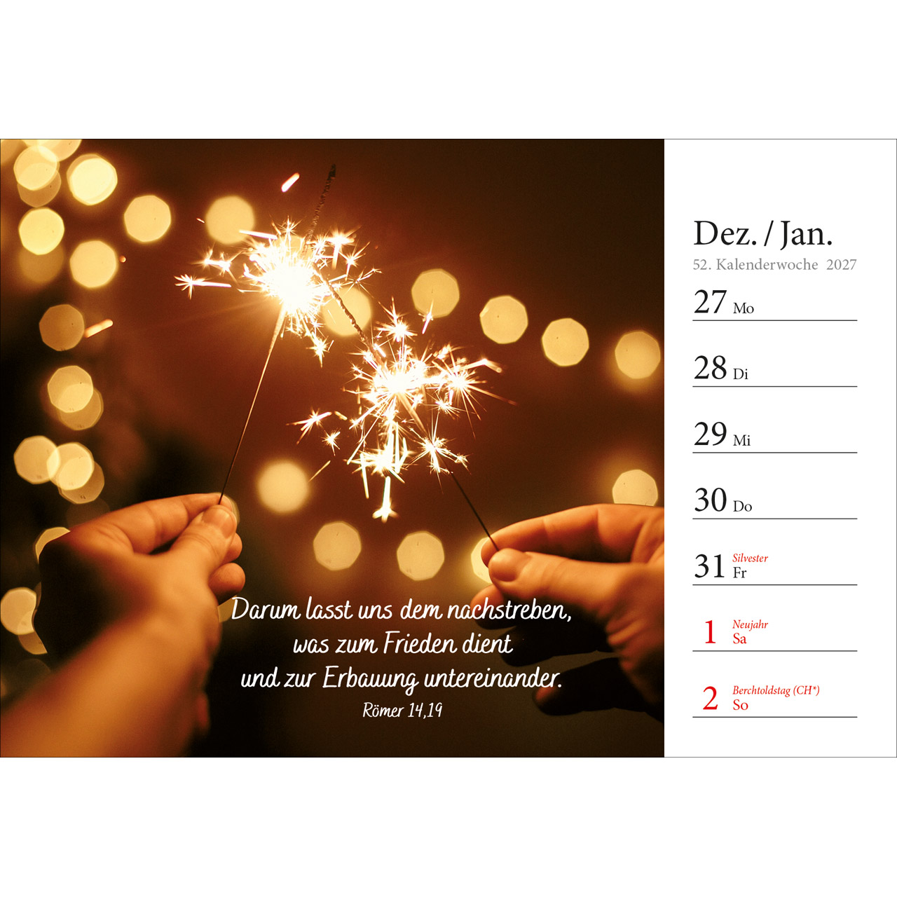 Aufstellkalender - In deine Hand stell ich den Tag 2027