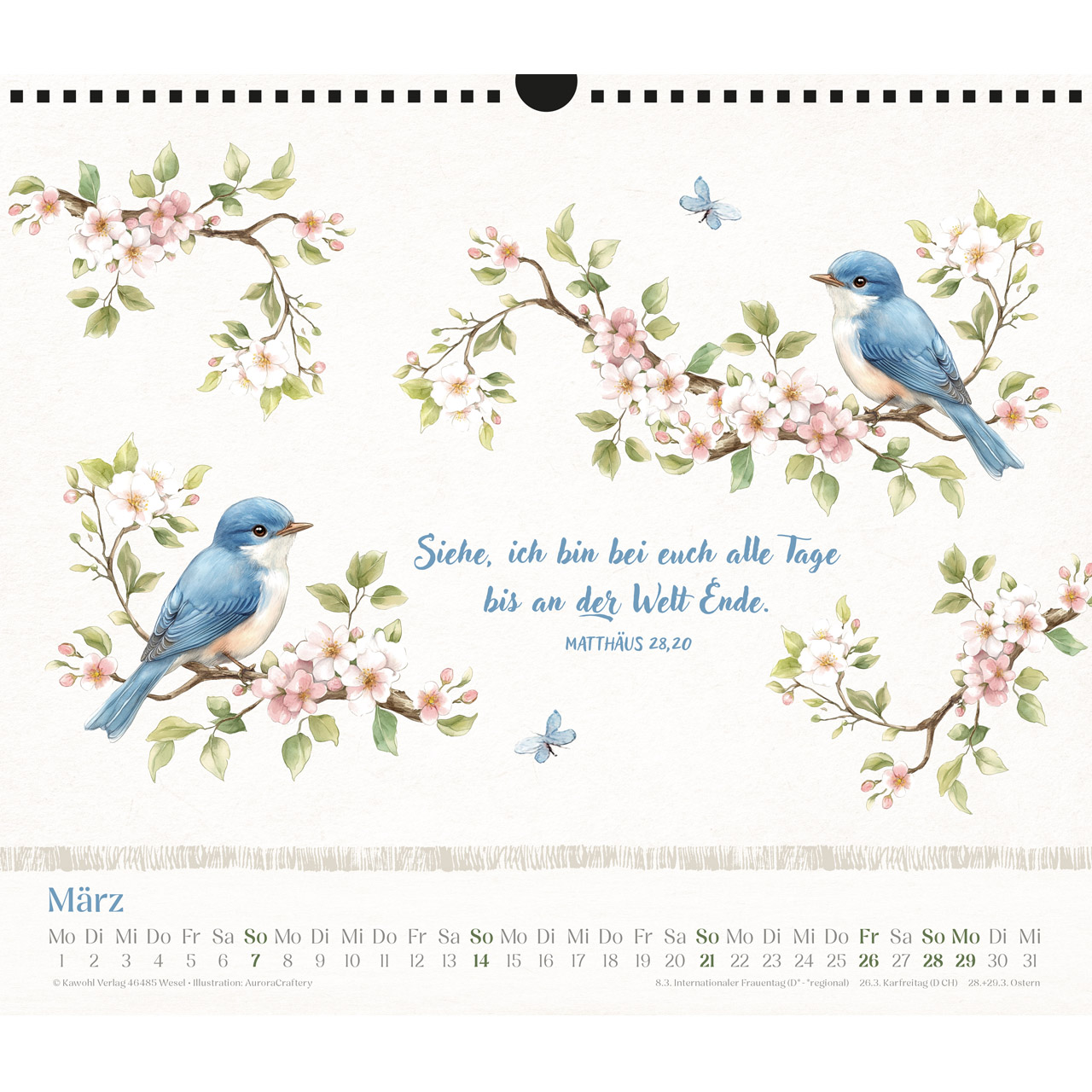 Wandkalender - Freude im Herzen 2027 - Blumenaquarelle, Aquarellmotive mit Blumen
