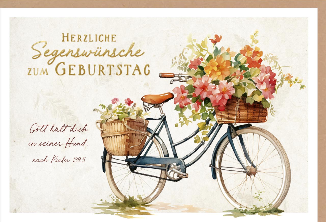 Faltkarte 'Herzliche Segenswünsche zum Geburtstag'