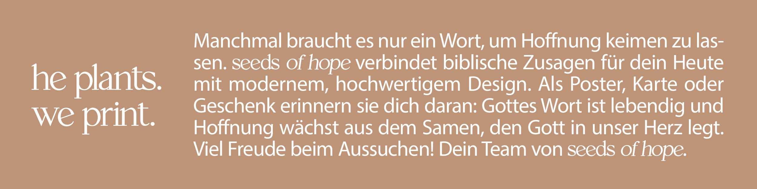 Werbebanner von seeds of hope