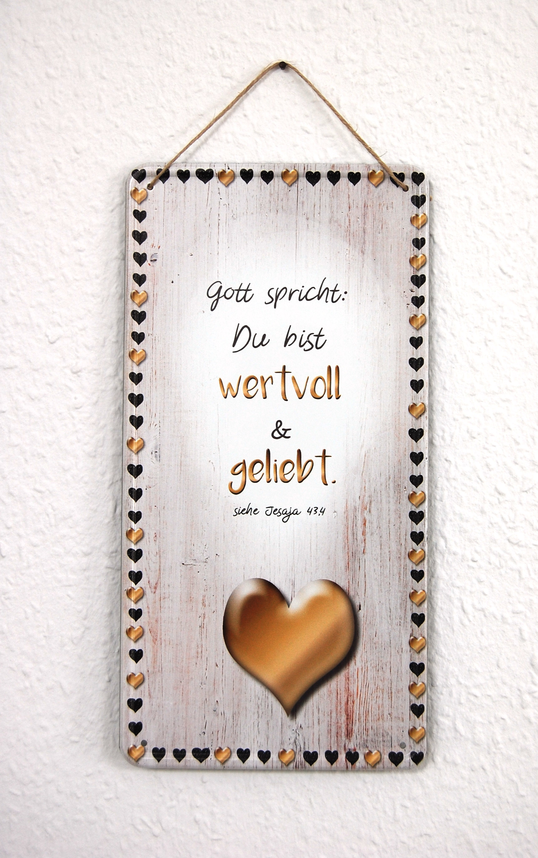 Metallschild 'Wertvoll & Geliebt