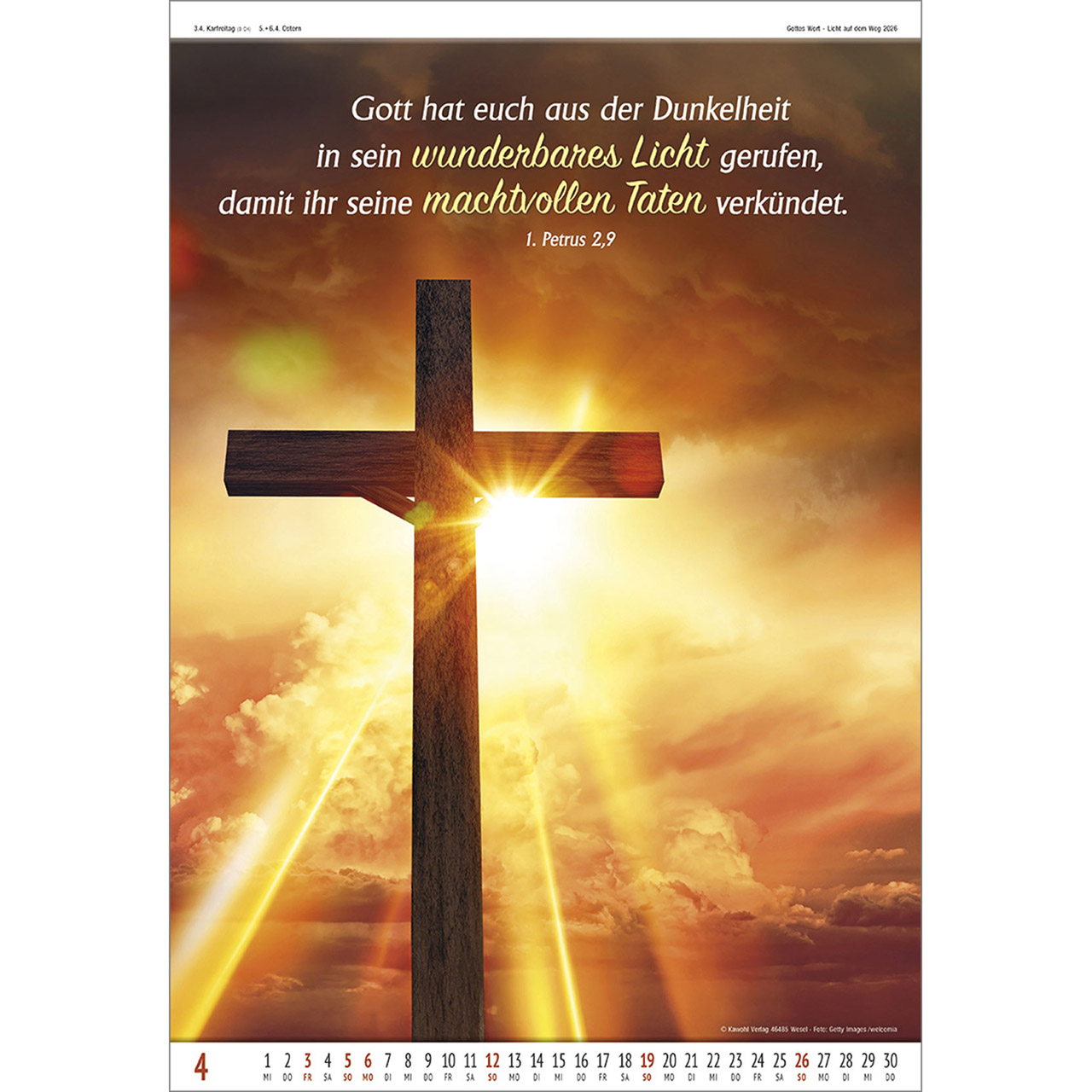 Wandkalender - Gottes Wort - Licht auf dem Weg 2026