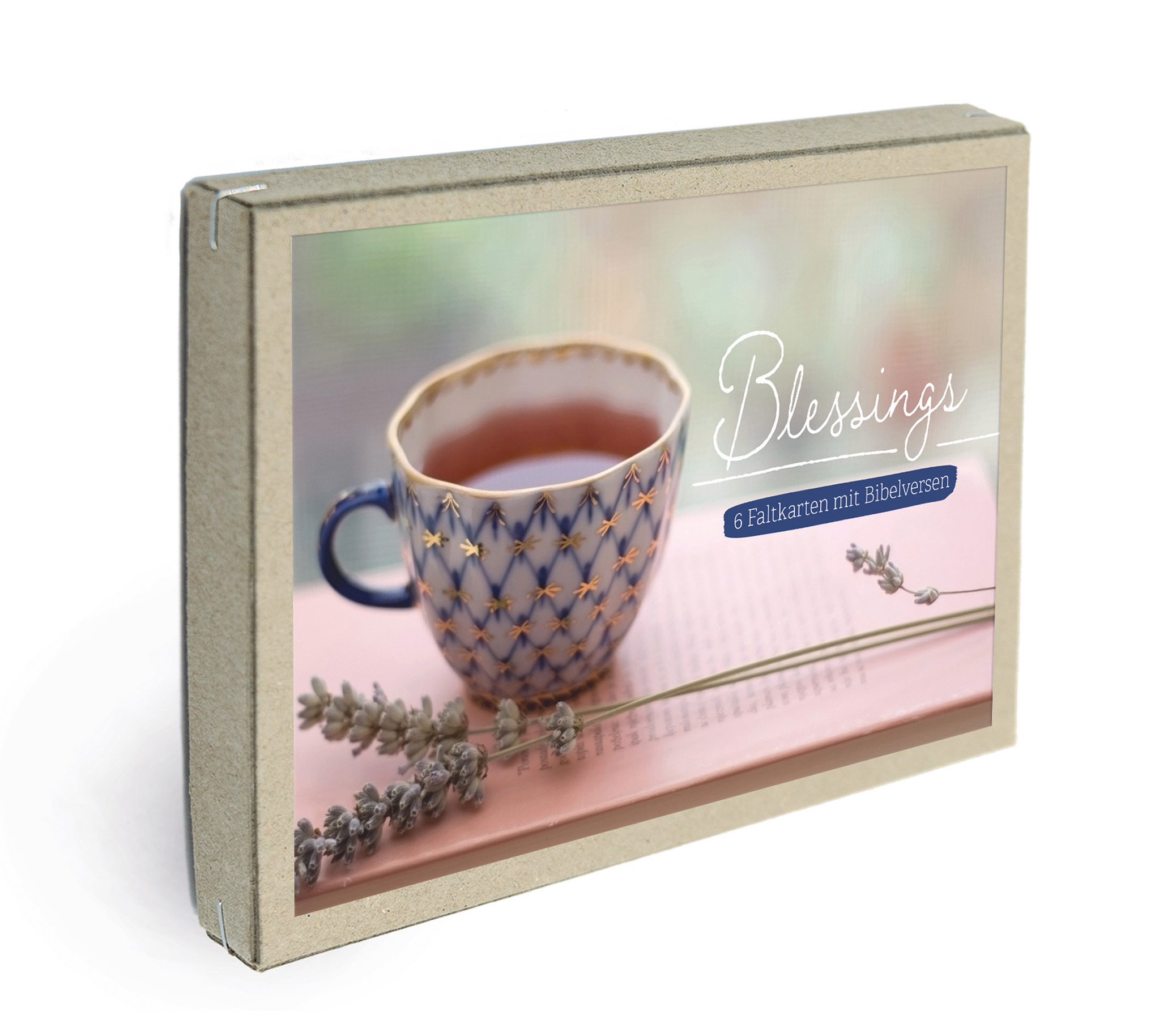 Karten-Box - Kartenbox 'Blessings' 6 Ex. - Teetasse Blumen Box