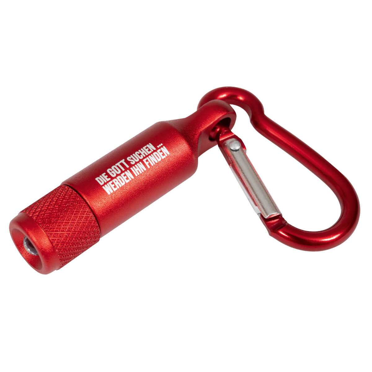 Taschenlampe - Mini-Taschenlampe mit Karabinder - rot - Taschenlampe Karabiner Rot