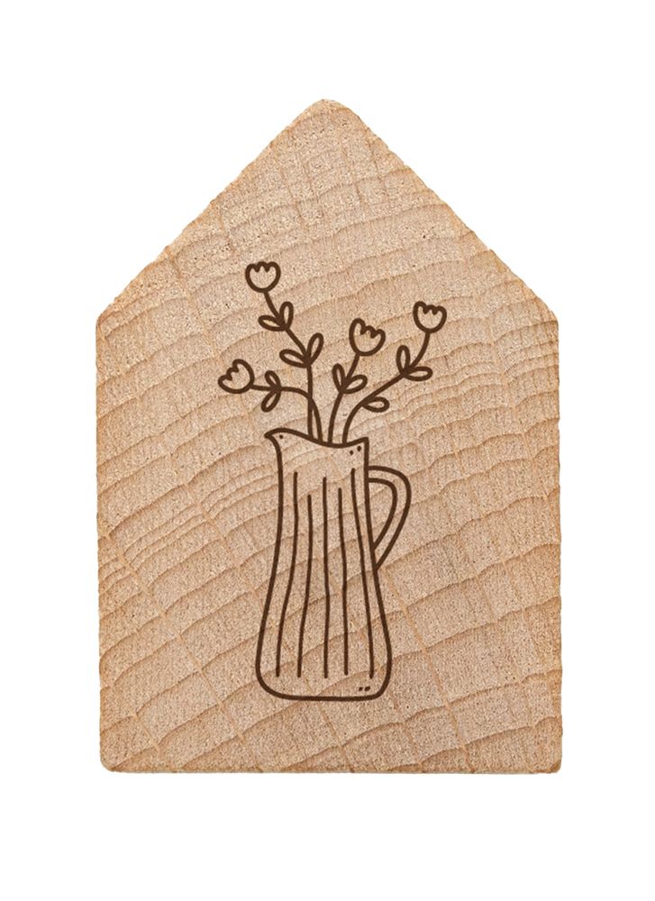 Magnet - Holzhaus Magnet "Blumenkanne"
