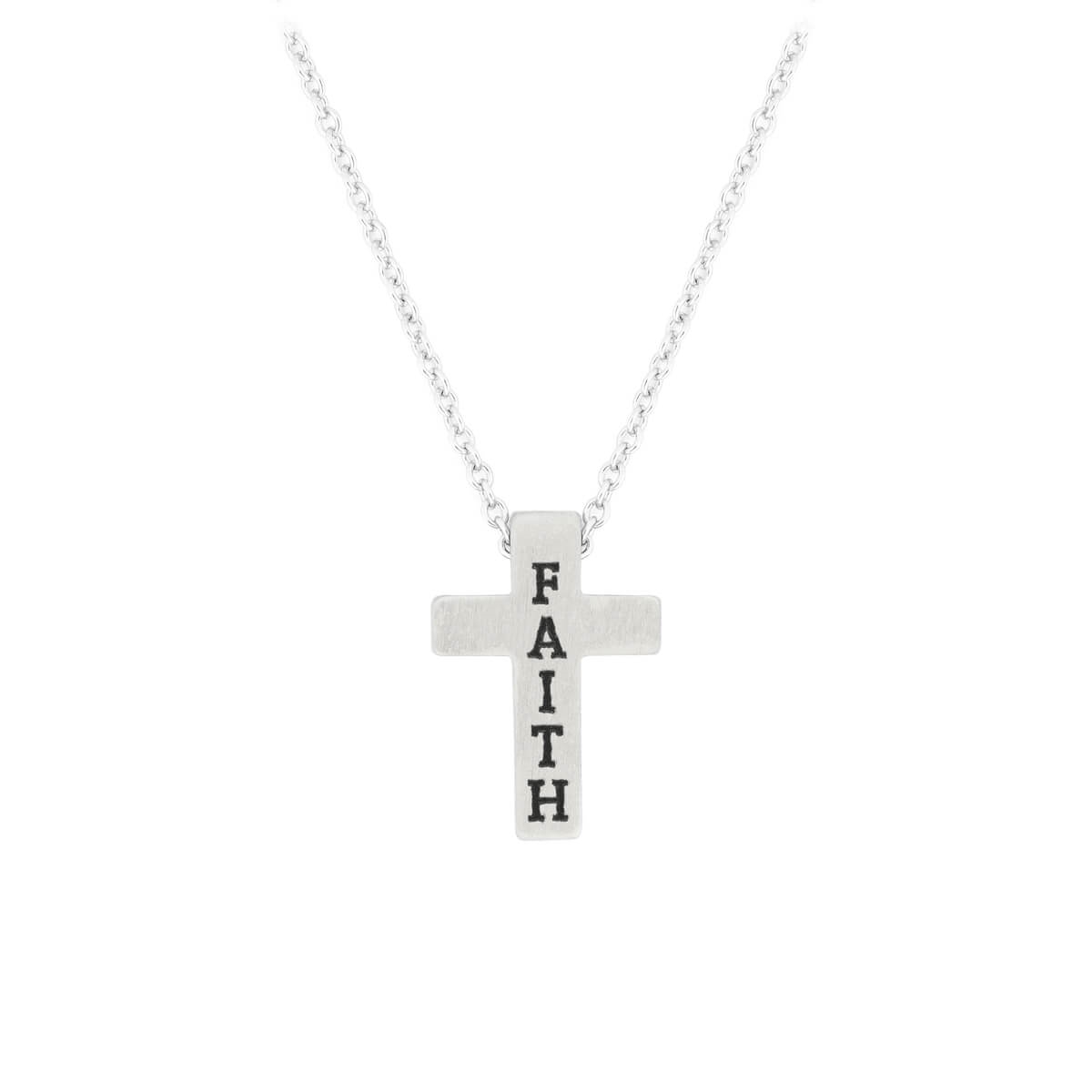 Halskette - Halskette mit Anhänger 'Kreuz Faith' silberfarben