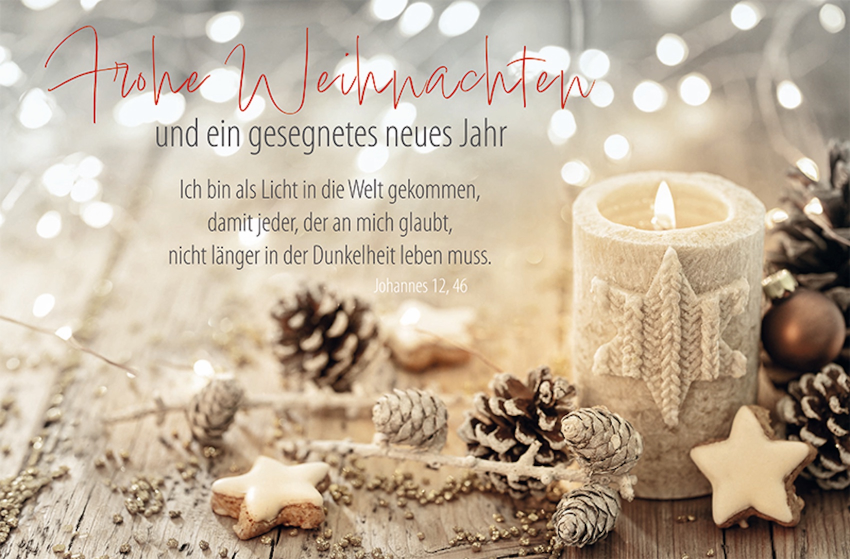 Faltkarte 'Frohe Weihnachten und ein gesegnetes neues Jahr'