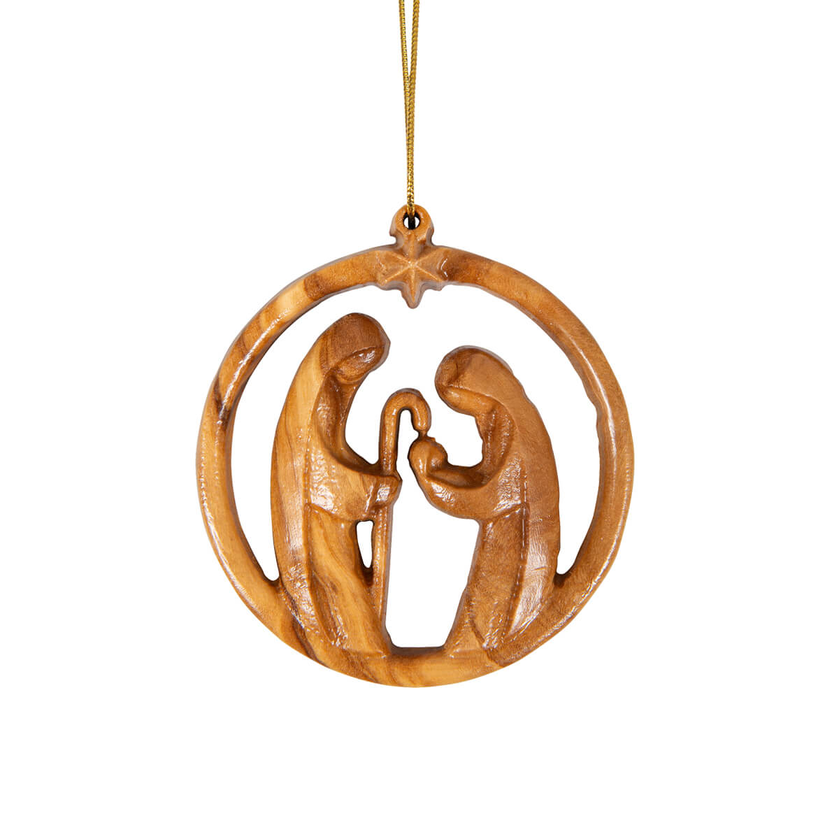 Dekoration - Baumschmuck aus Olivenholz "Krippe"