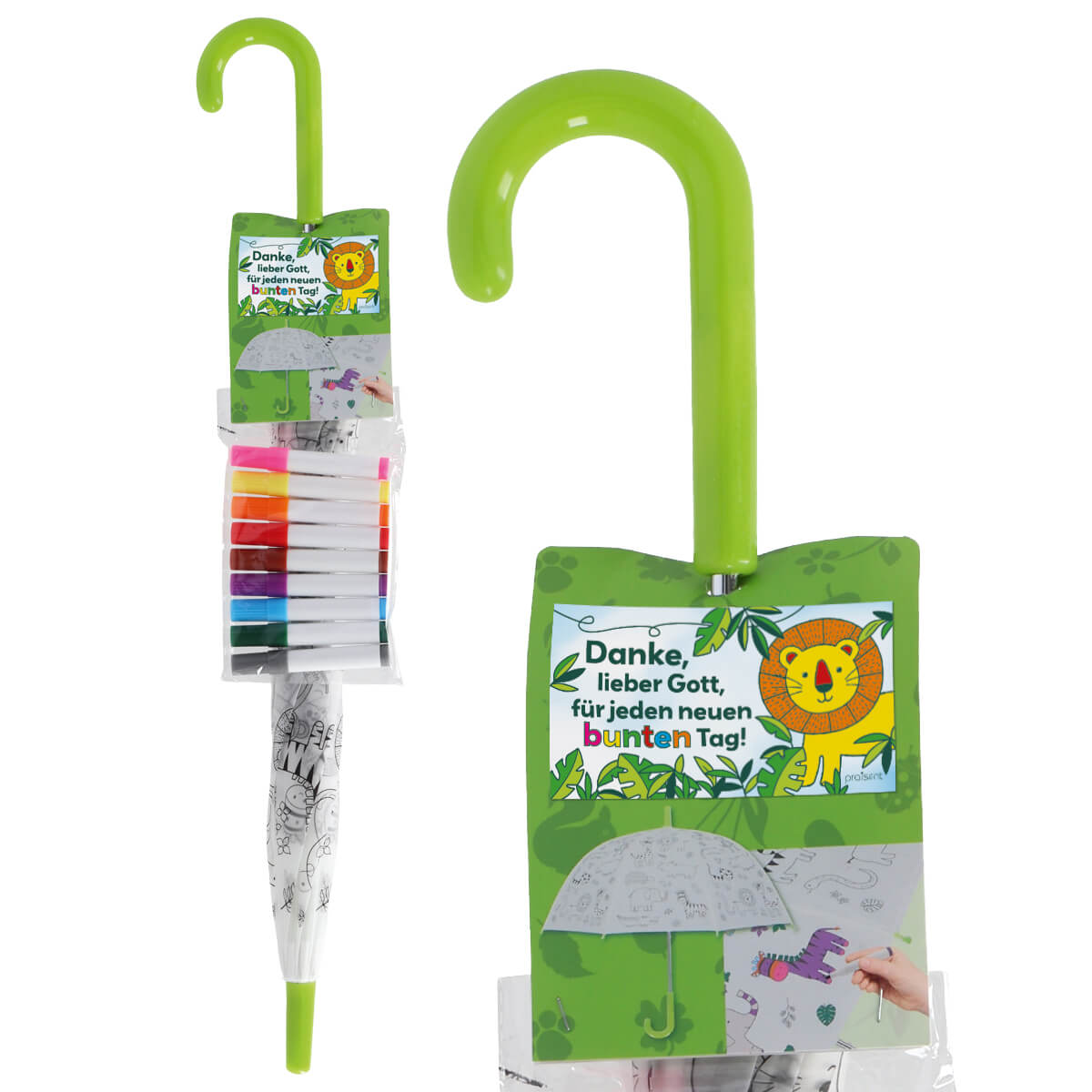 Schmuck & Accessoires - Kinder-Regenschirm "Tiere" zum Ausmalen