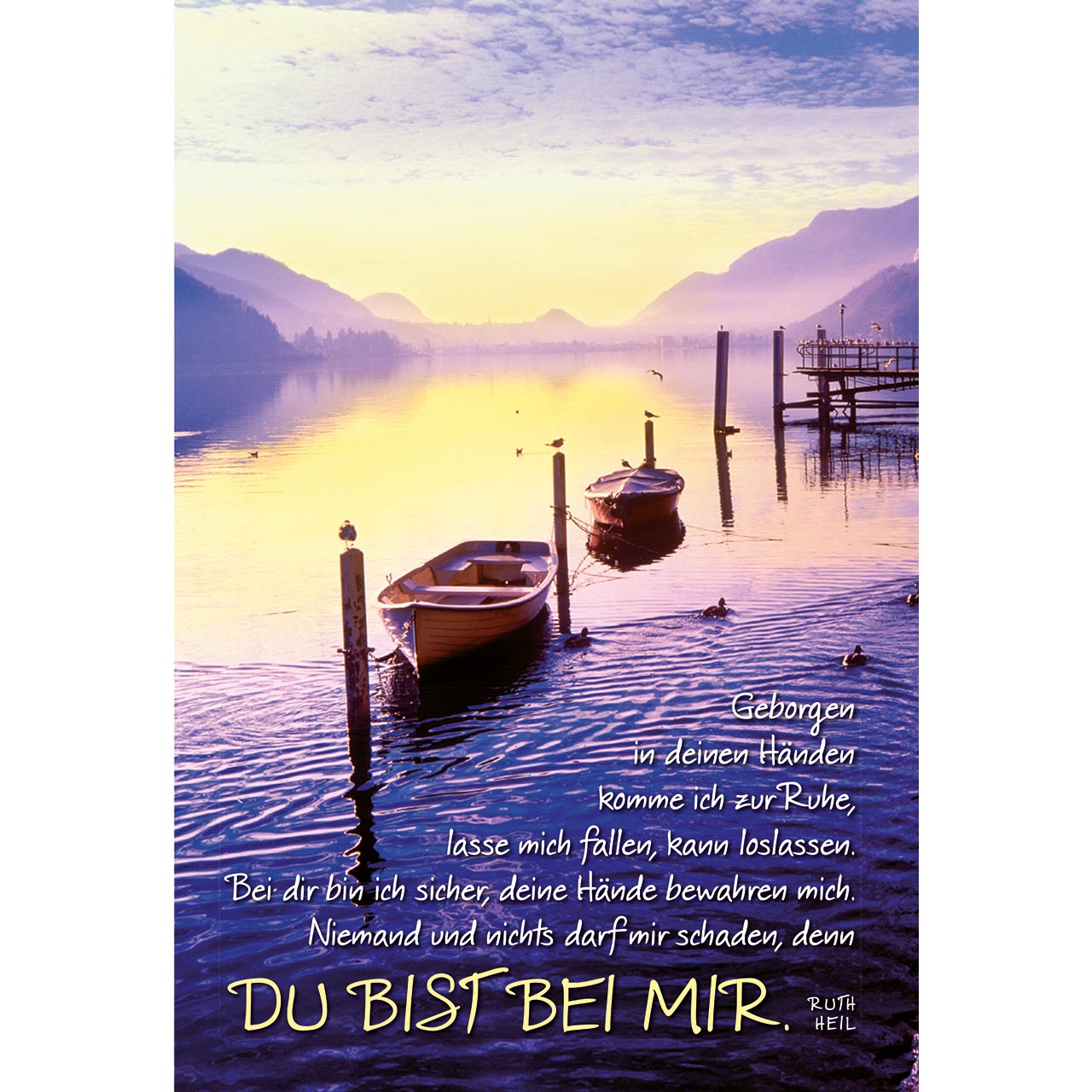 Geborgen in deinen Händen Faltkarte - Geborgen in deinen Händen - See Boote Berge