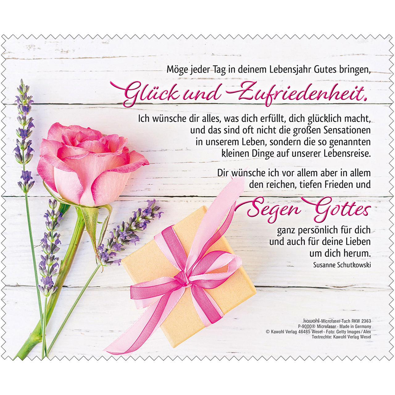 Brillenputztuch - Möge jeder Tag in deinem Lebensjahr - Rose Geschenk