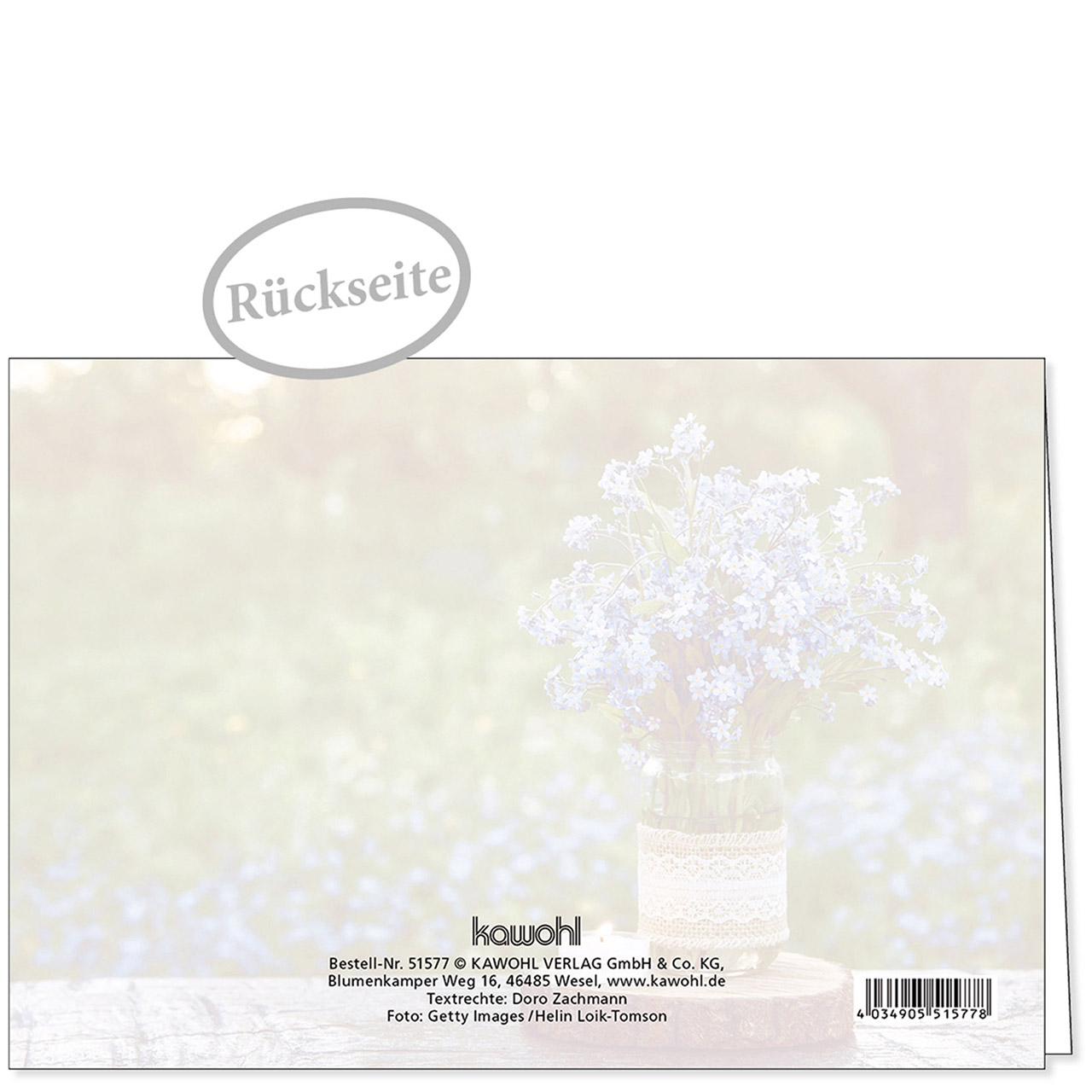 Faltkarte - Segenswünsche zum Geburtstag - Vergissmeinnicht Blumen Strauß