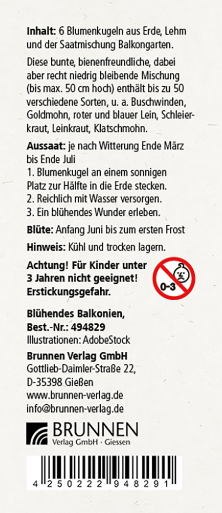 Saatgut - Blumenkugeln "Blühendes Balkonien"