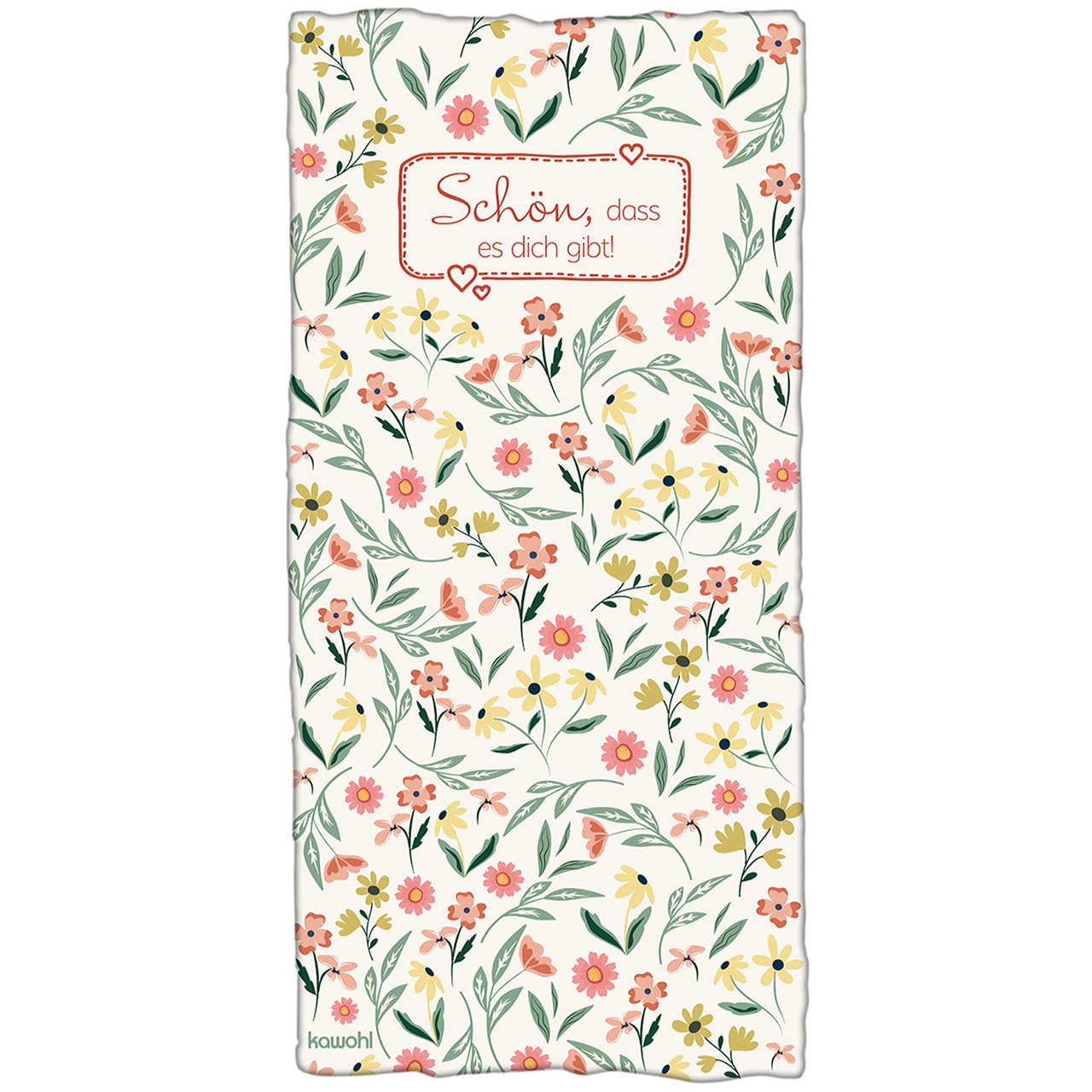 Überraschungs-Handtuch - Schön, dass es dich gibt - Blumen Grafik