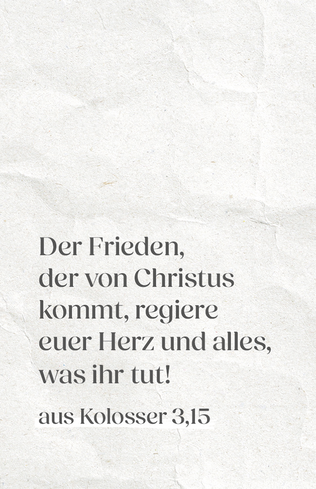 Karte - Frieden - Segen zum Mitnehmen