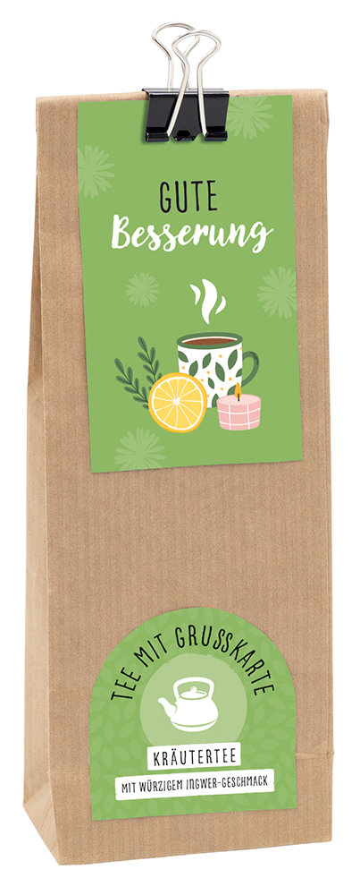 Tee - Tee 'Gute Besserung' (75g) - Klammer Tasse Zitrone Zweige Teekanne