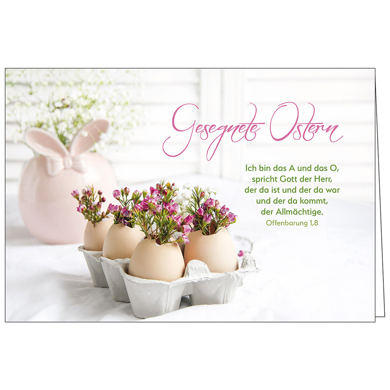 Gesegnete Ostern Faltkarte - Gesegnete Ostern - bepflanzte Eier