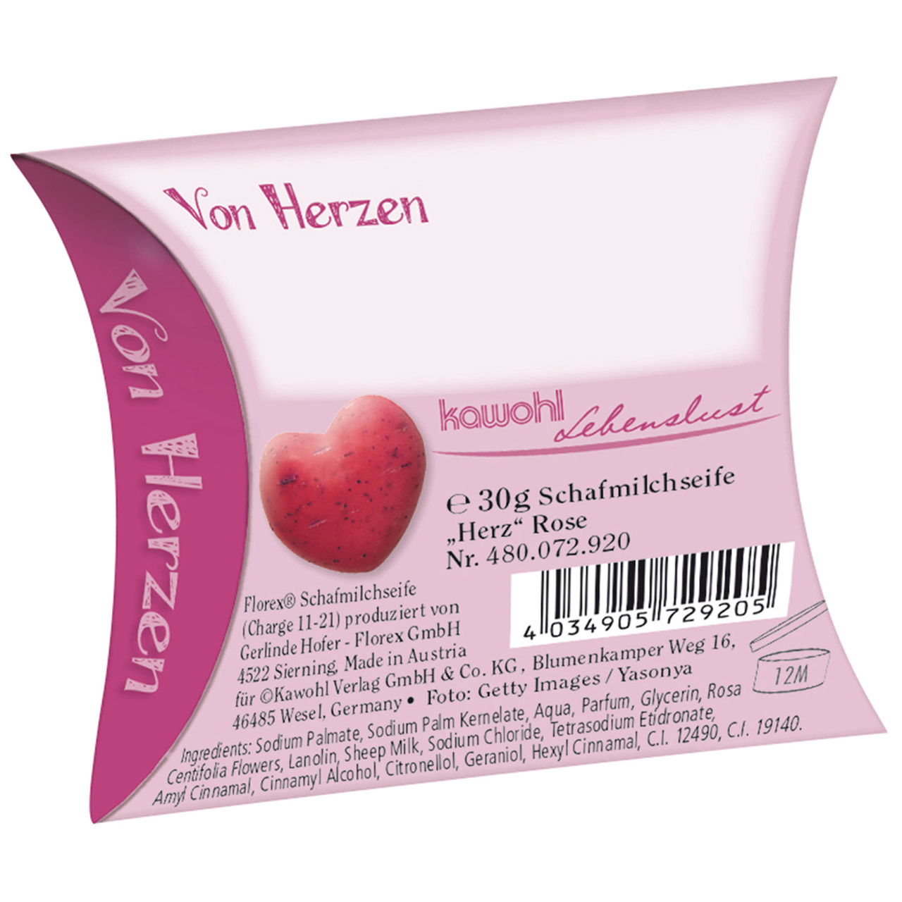 Seife - fest - Herzliche Grüße - Rosen in Kiste mit Herz