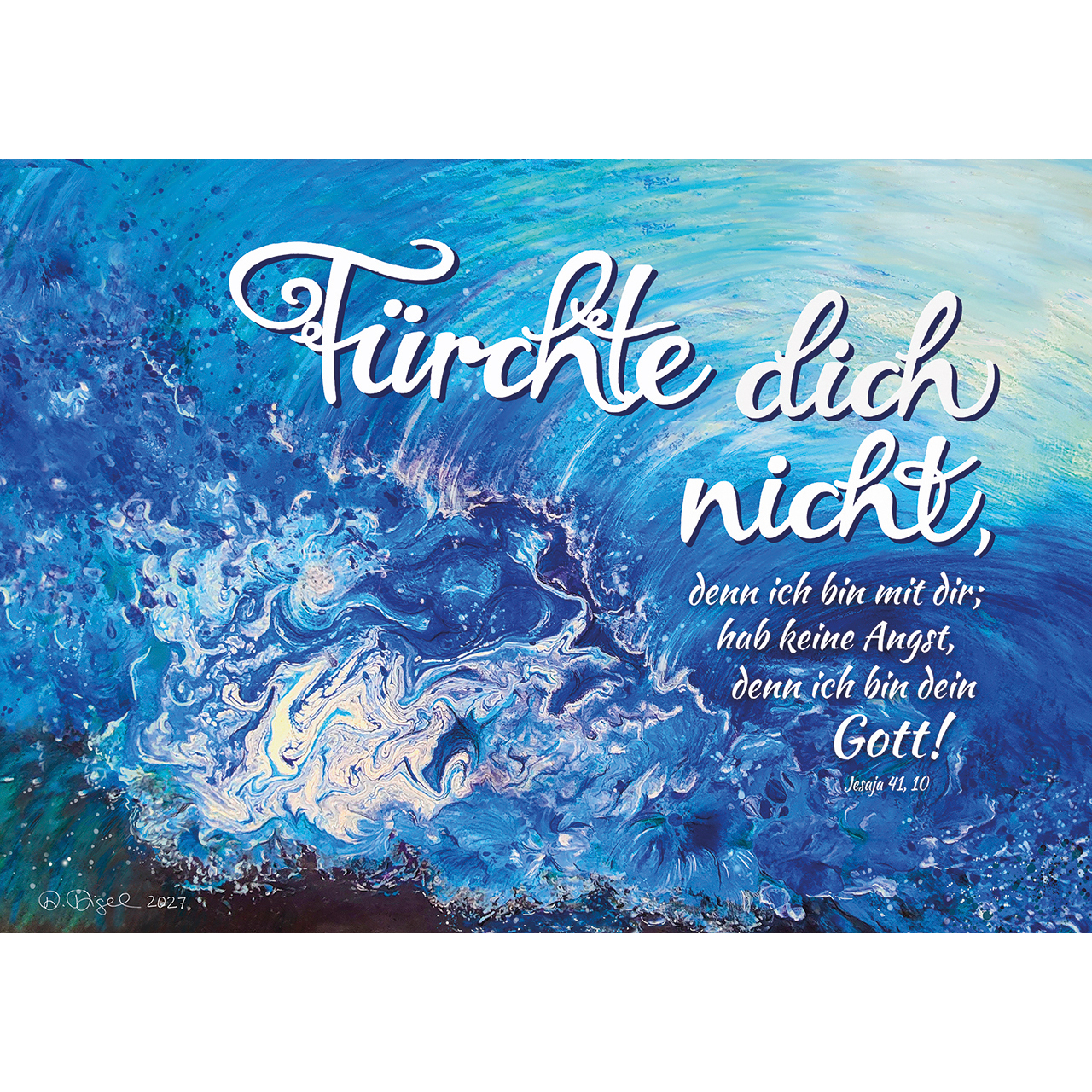 Postkarten - Fürchte dich nicht, denn ich bin mit dir; - Aquarell