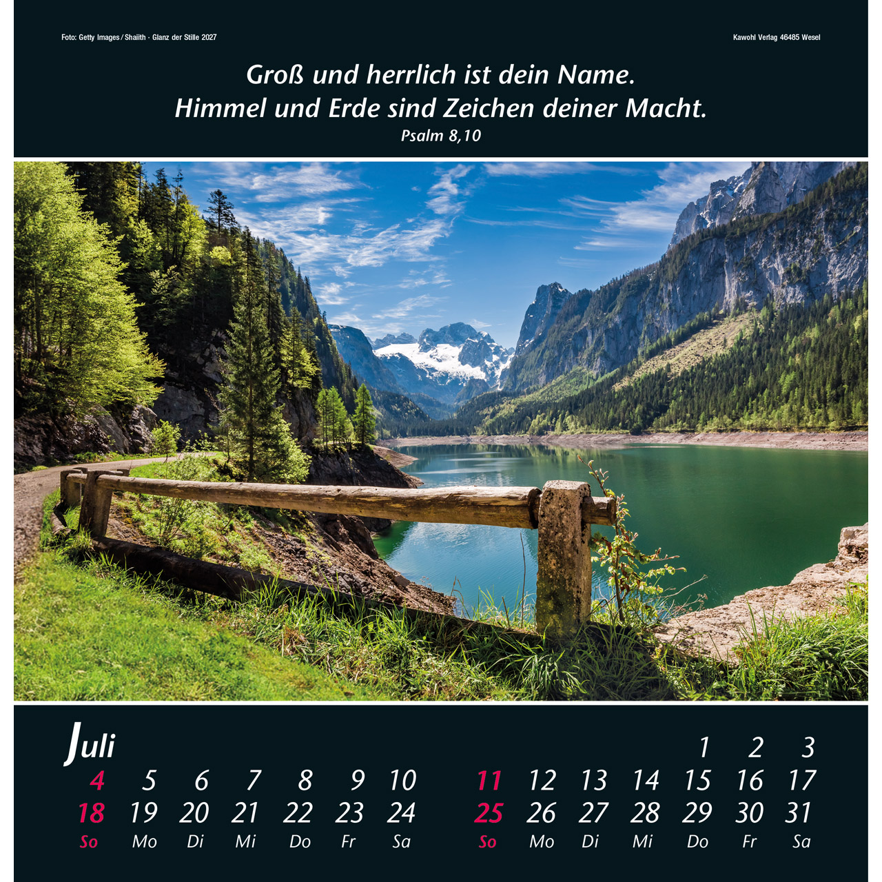 Wandkalender - Glanz der Stille 2027