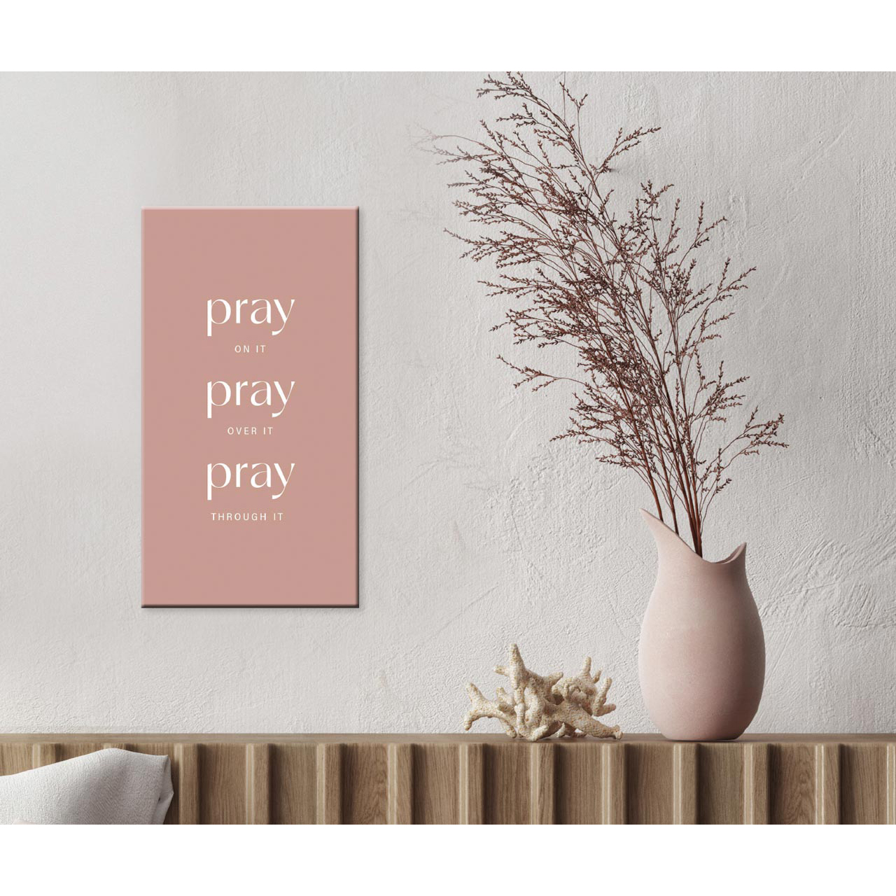 Wanddekoration - Metallschild 'Pray on it' - Schild Metall