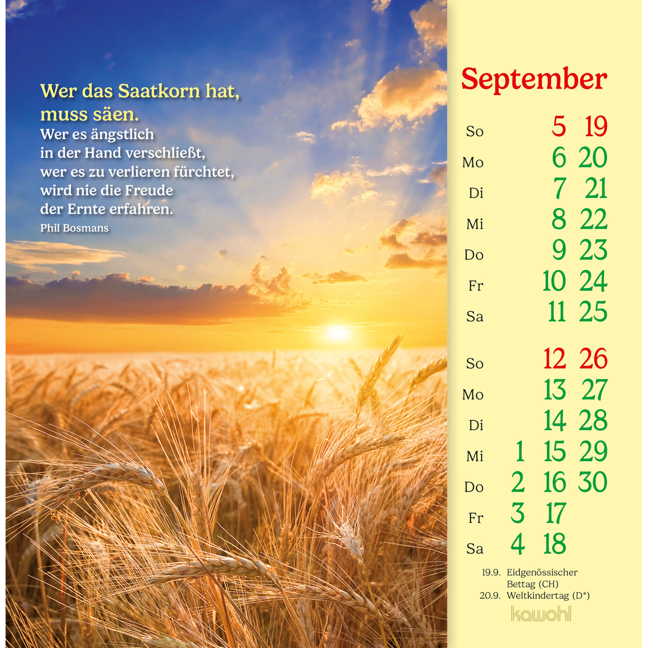 Postkartenkalender - Phil Bosmans - Postkarten-Kalender 2027