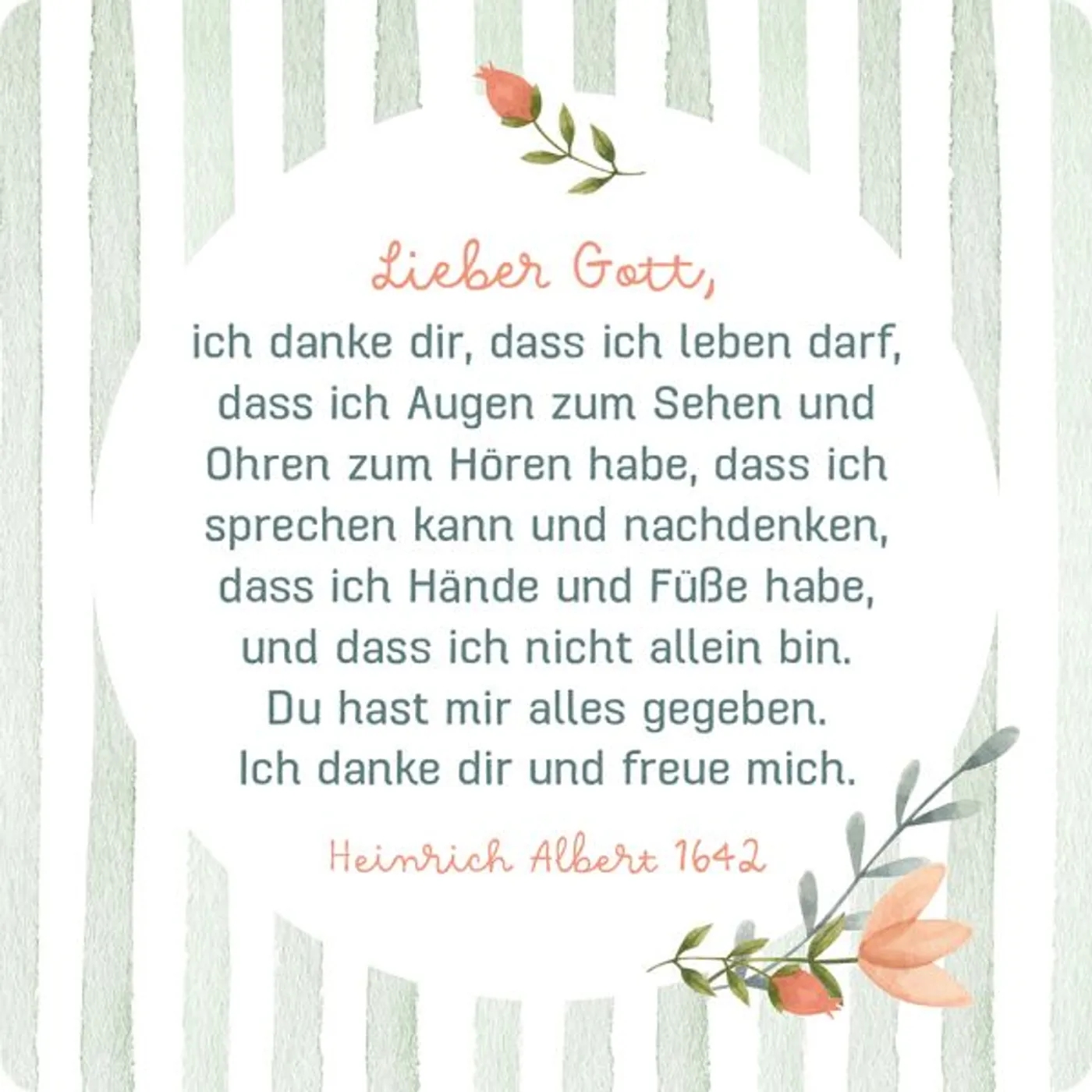 Karte - Meine ersten Gebete - Fuchs Blumen