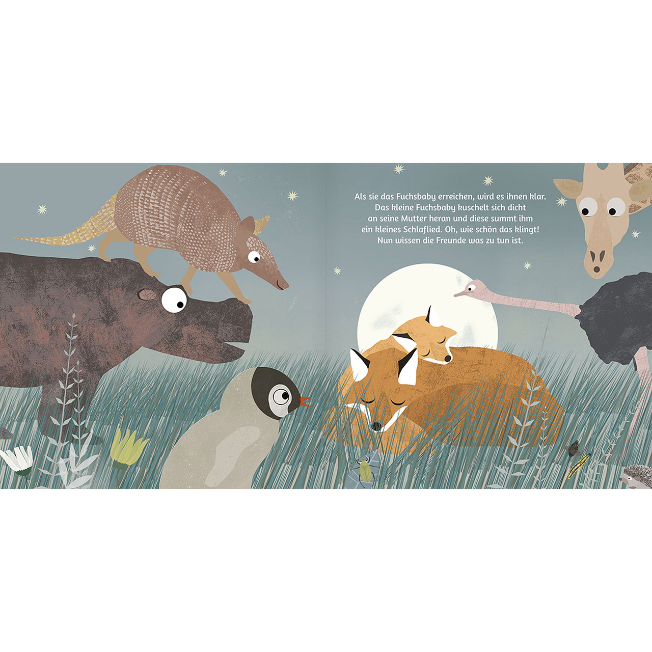 Geschenkbuch - Wunderbare gute Nacht - Pinguin Füchse Schmetterlinge Mond