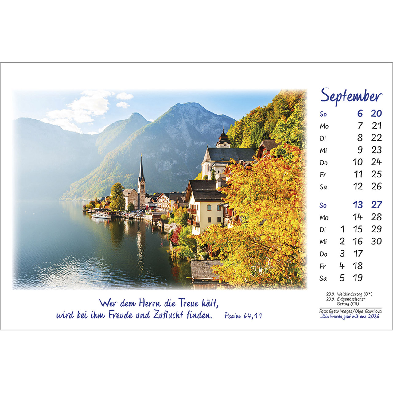 Tischkalender - Die Freude geht mit uns 2026