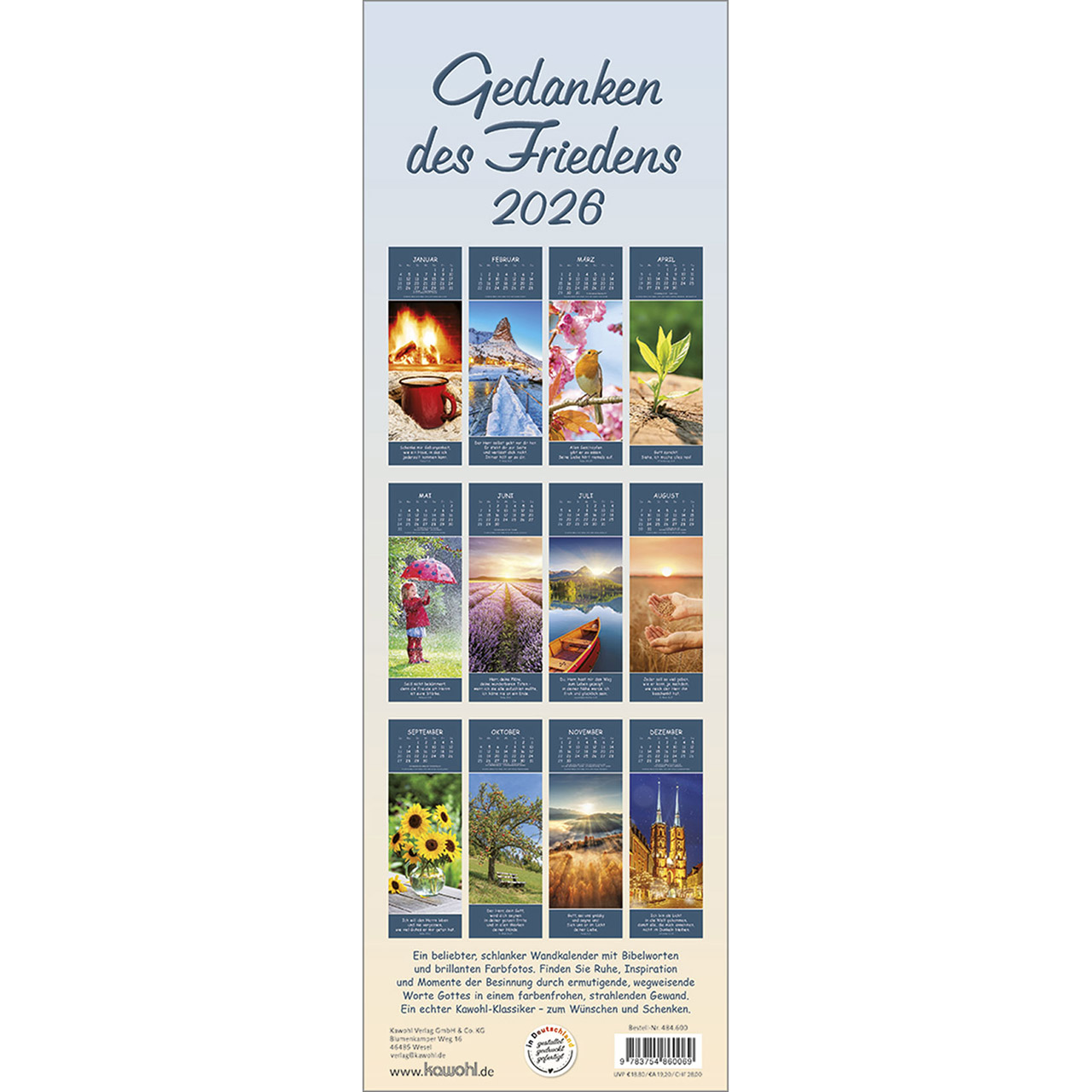 Wandkalender - Gedanken des Friedens 2026