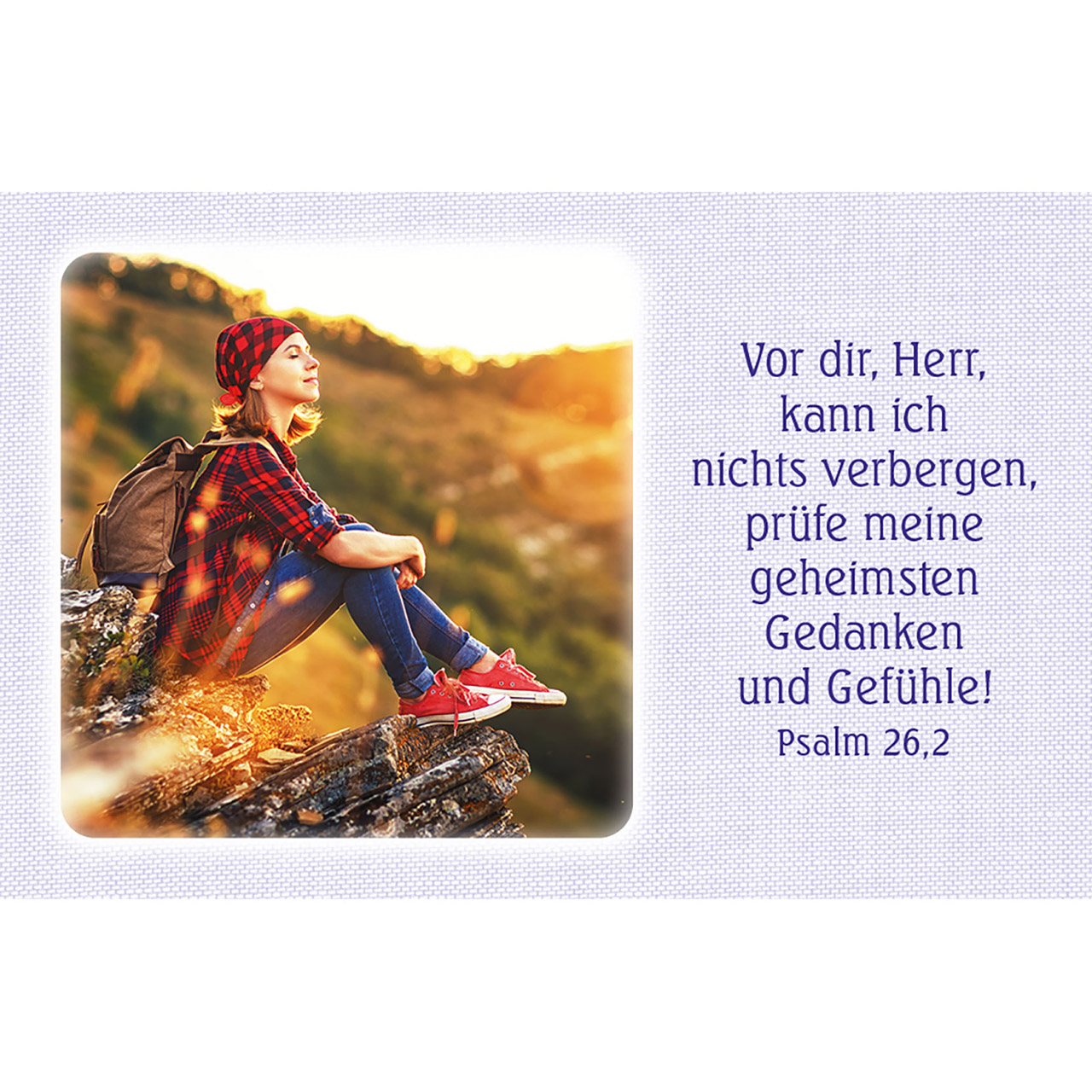 Karten-Box Kunststoff - Psalm-Gebete - Lavendelfeld