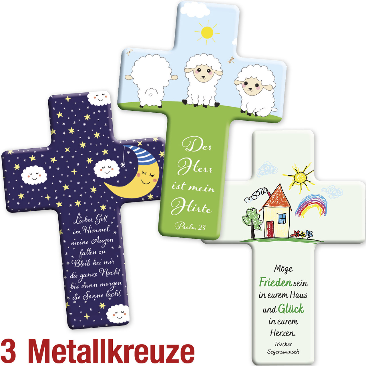 Wanddekoration - Spar-Paket: Metallkreuze