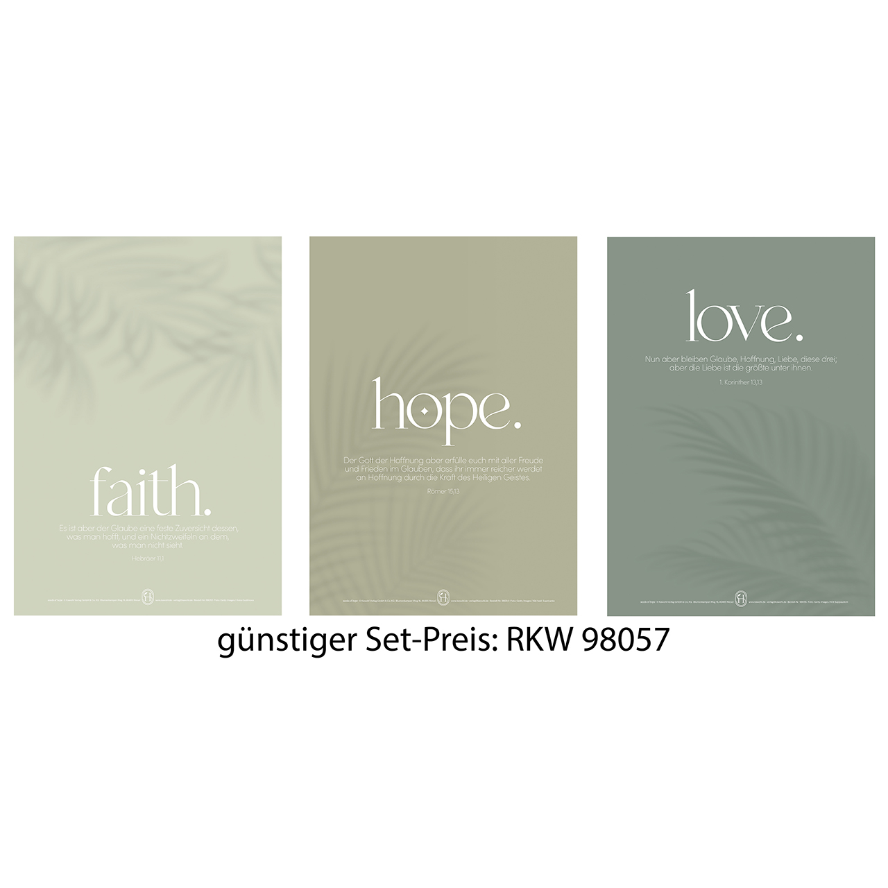 Poster - faith. - Schatten Palmblätter