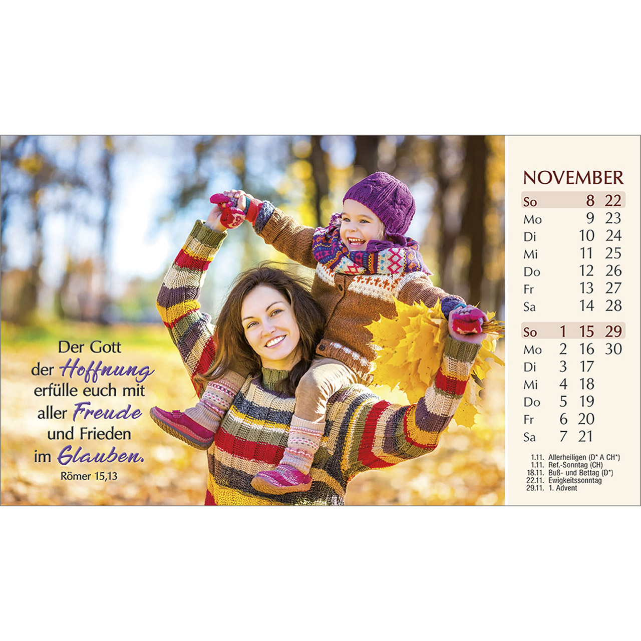 Postkartenkalender - Heute und morgen bin ich geborgen 2026