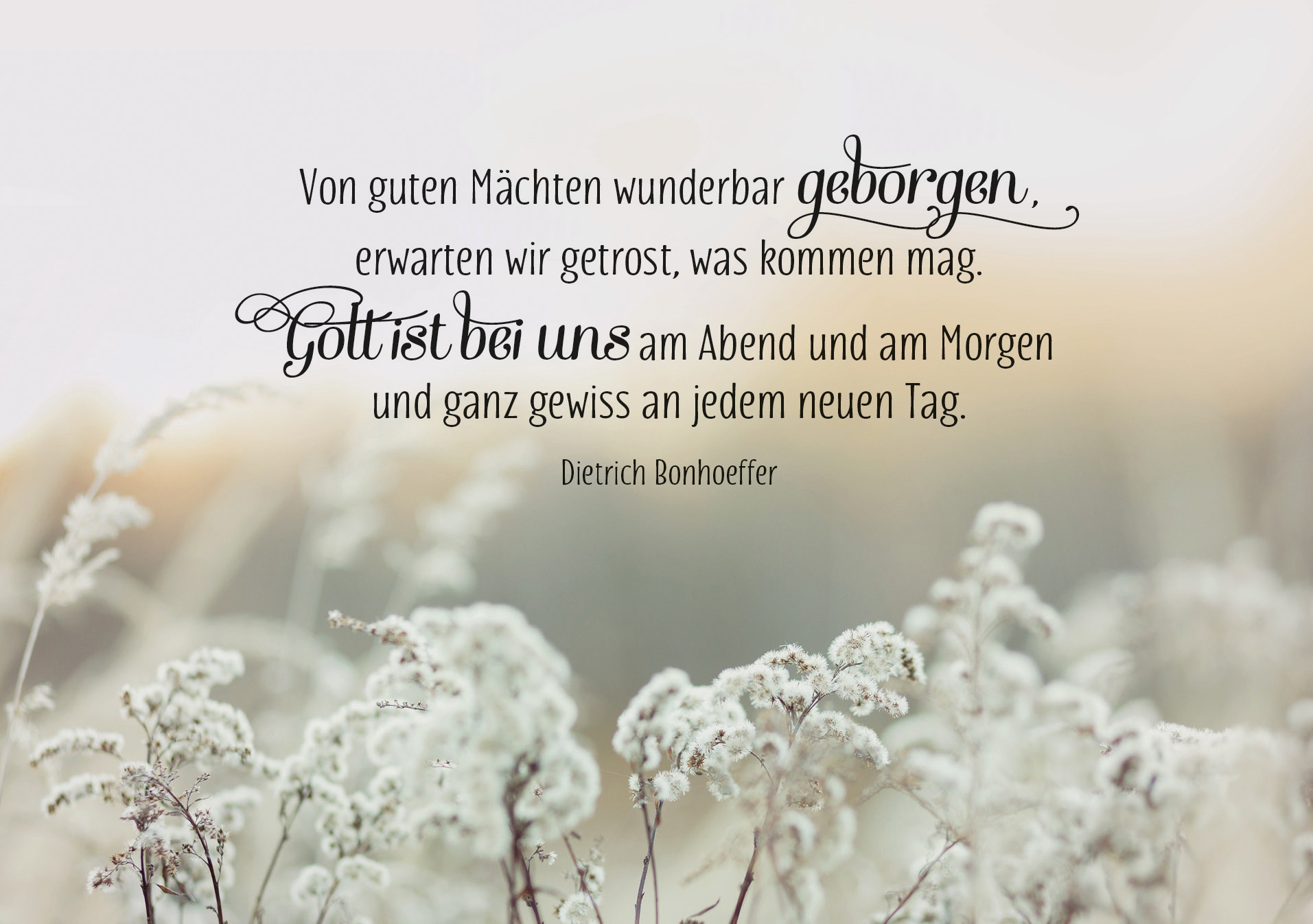 Faltkarte - Faltkarte 'Von guten Mächten wunderbar geborgen, erwarten wir getrost , was komm