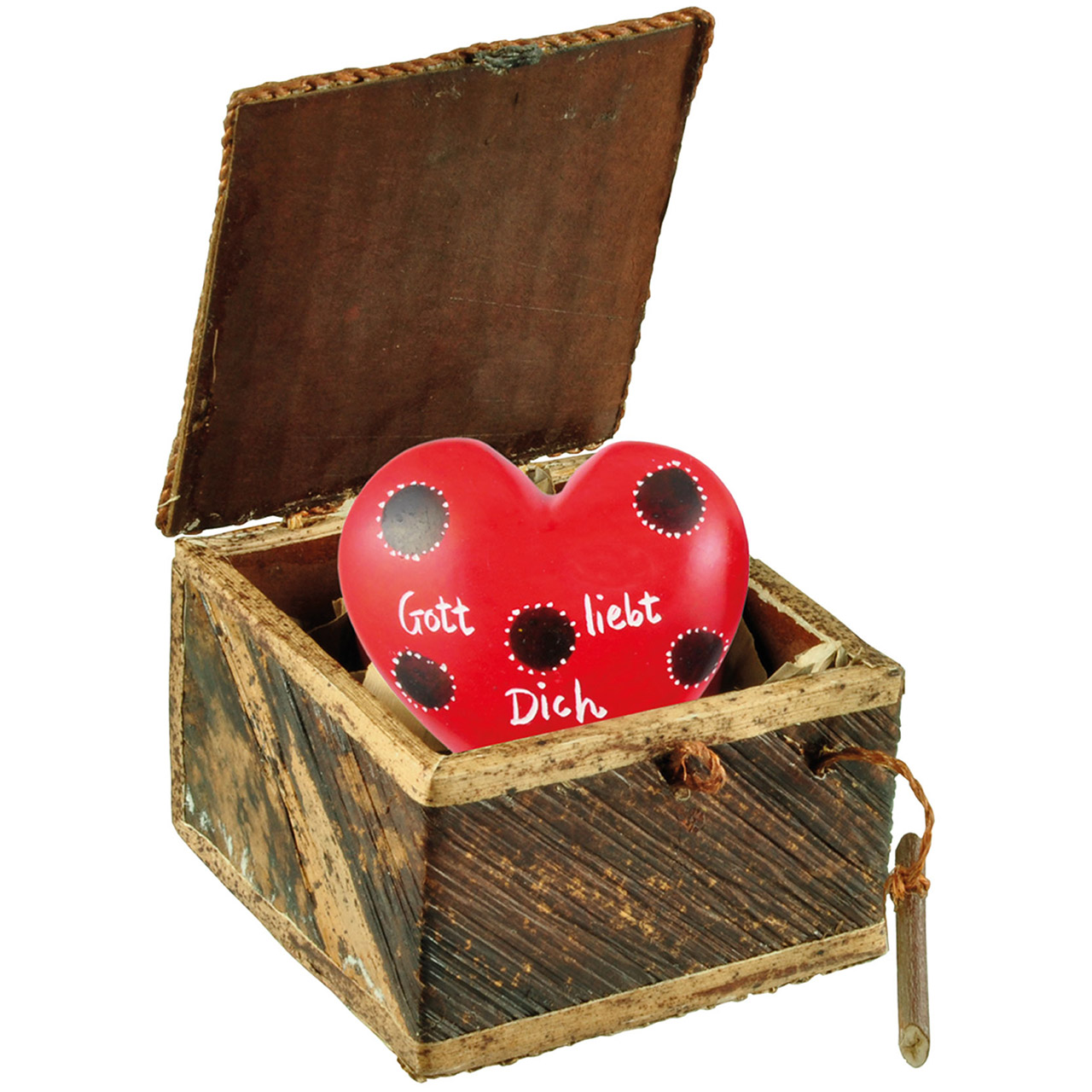 Handschmeichler - Herz in Box: Gott liebt Dich - Herz in Box