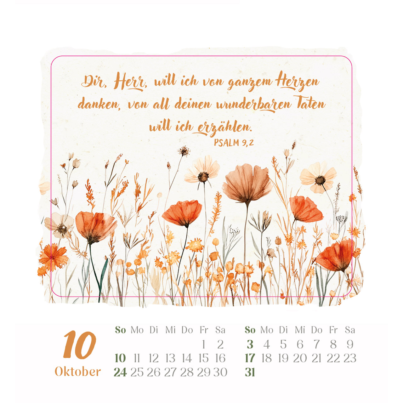Aufkleberkalender - Kleine Freude im Herzen 2027 - Blumenaquarelle, Aquarellmotive mit Blumen
