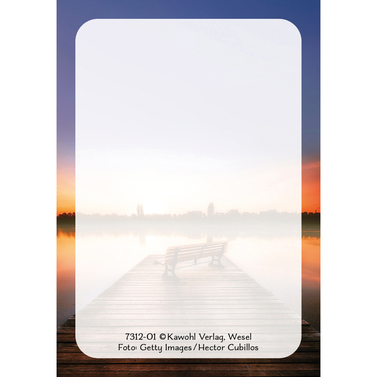 Karten-Box Papier - Gott ist mit dir - Lavendel Baum Sonne Berge Wolken