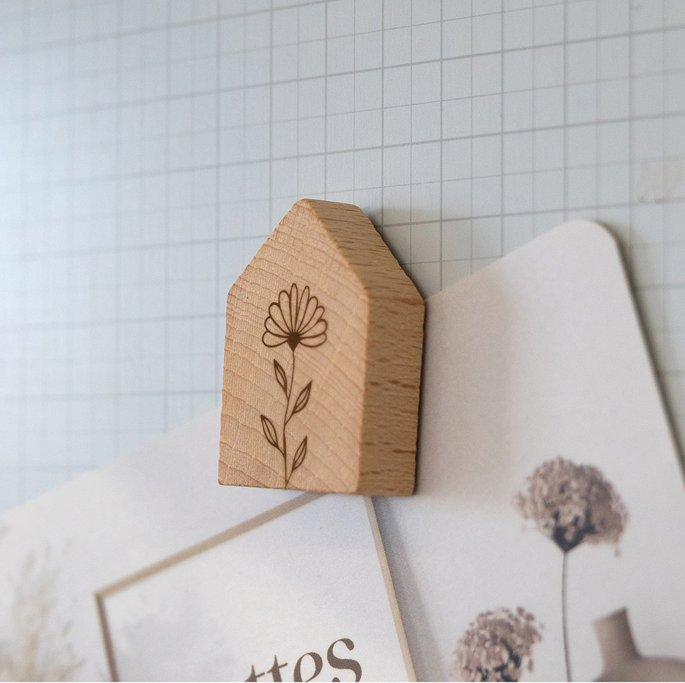 Magnet - Holzhaus Magnet "Blüte"