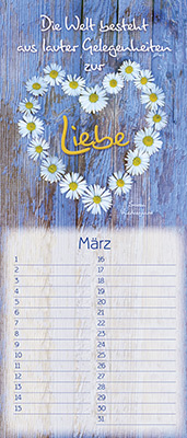Immerwährender Kalender - Der Herr segne dich und behüte dich - Blüte im See