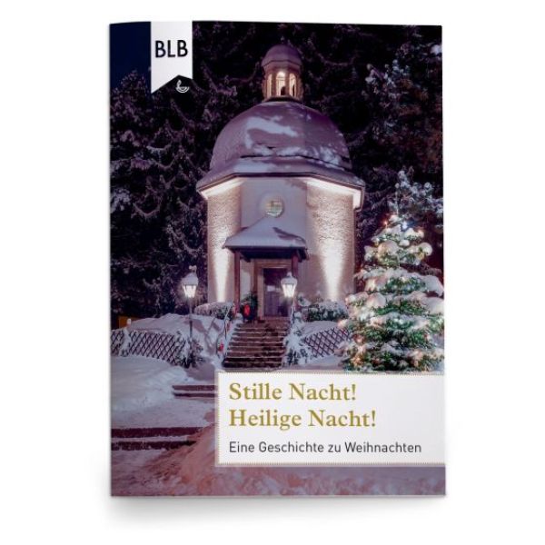 Grußheft - Stille Nacht! Heilige Nacht! - Kirche Schnee Tannenbaum Treppen Zaun