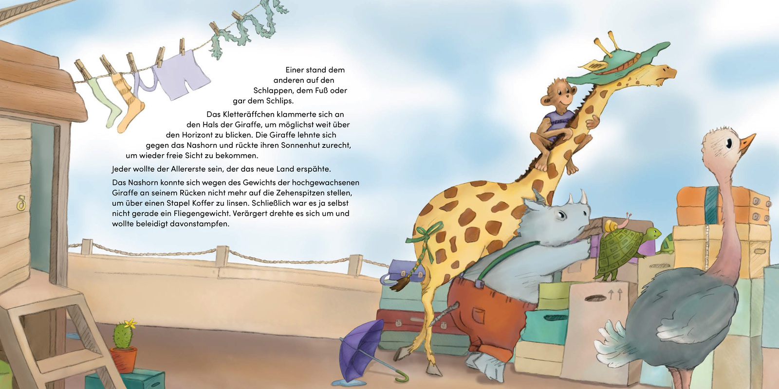 Buch - Alle im selben Boot - Kinderbuch Arche Tiere Regenbogen färben
