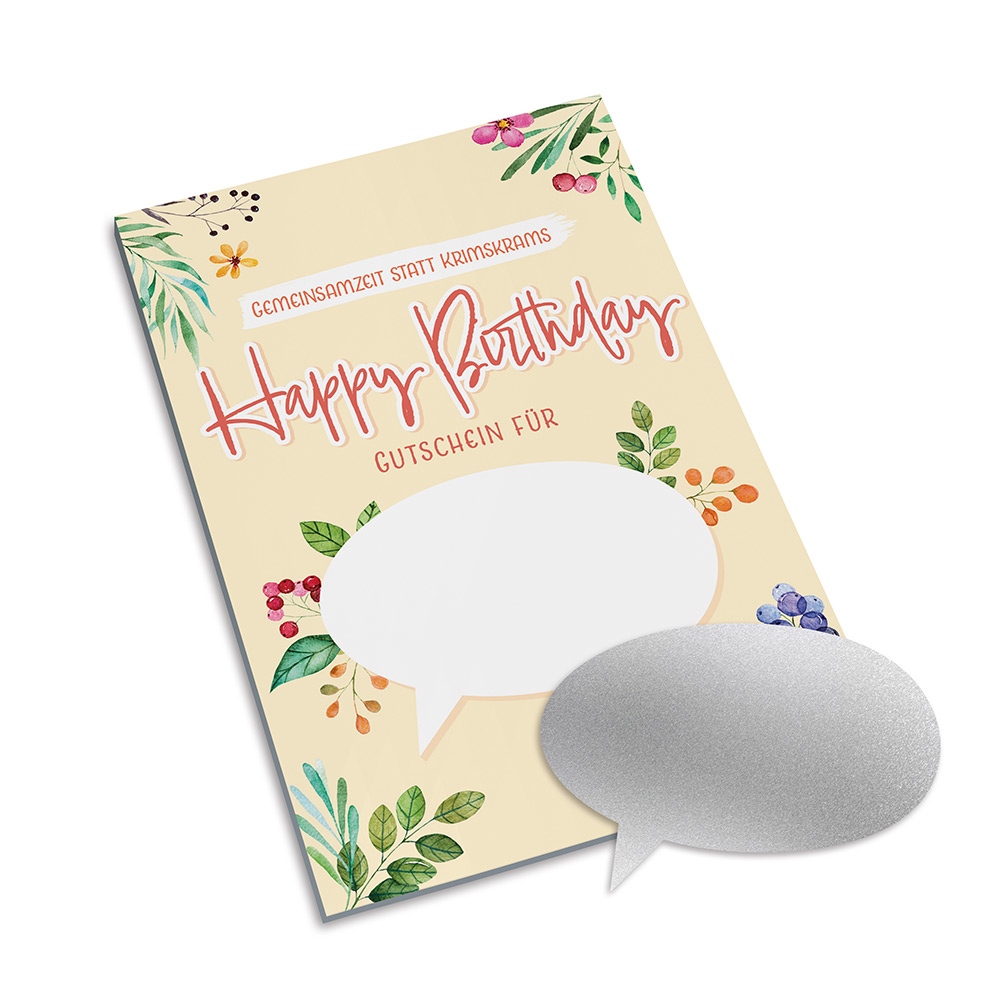 Gutscheinkarte 'Happy Birthday'